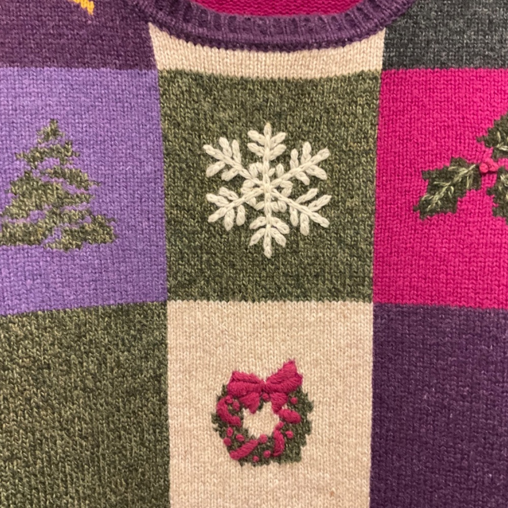 ORVIS Christmas Sweater Vintage 100% Wool Women’s Size Large - Picture 4 of 13